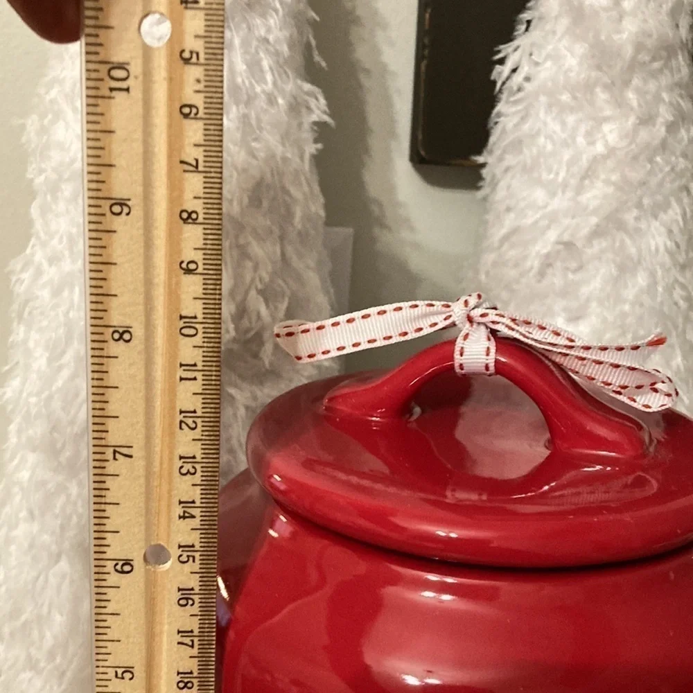 Rae Dunn VALENTINE XOXO RED CHUBBY CERAMIC CANISTER